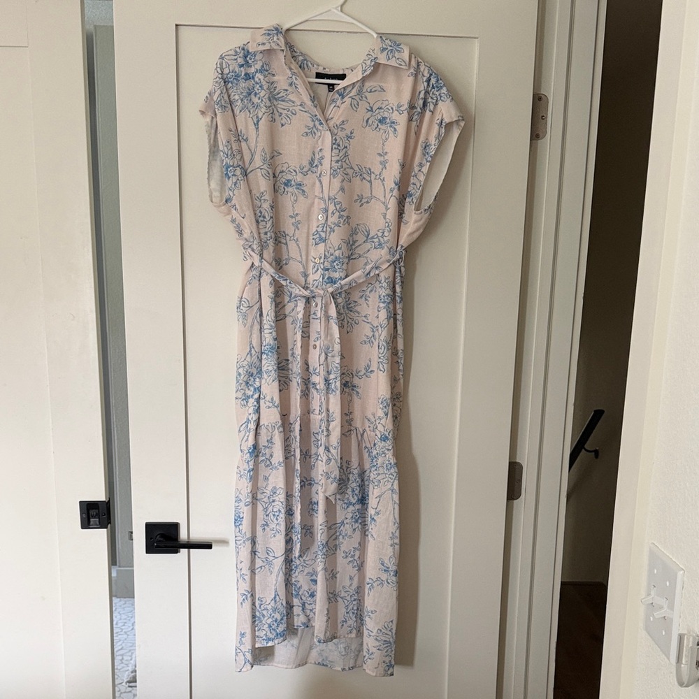 Aakaa Blue Floral Maxi Dress